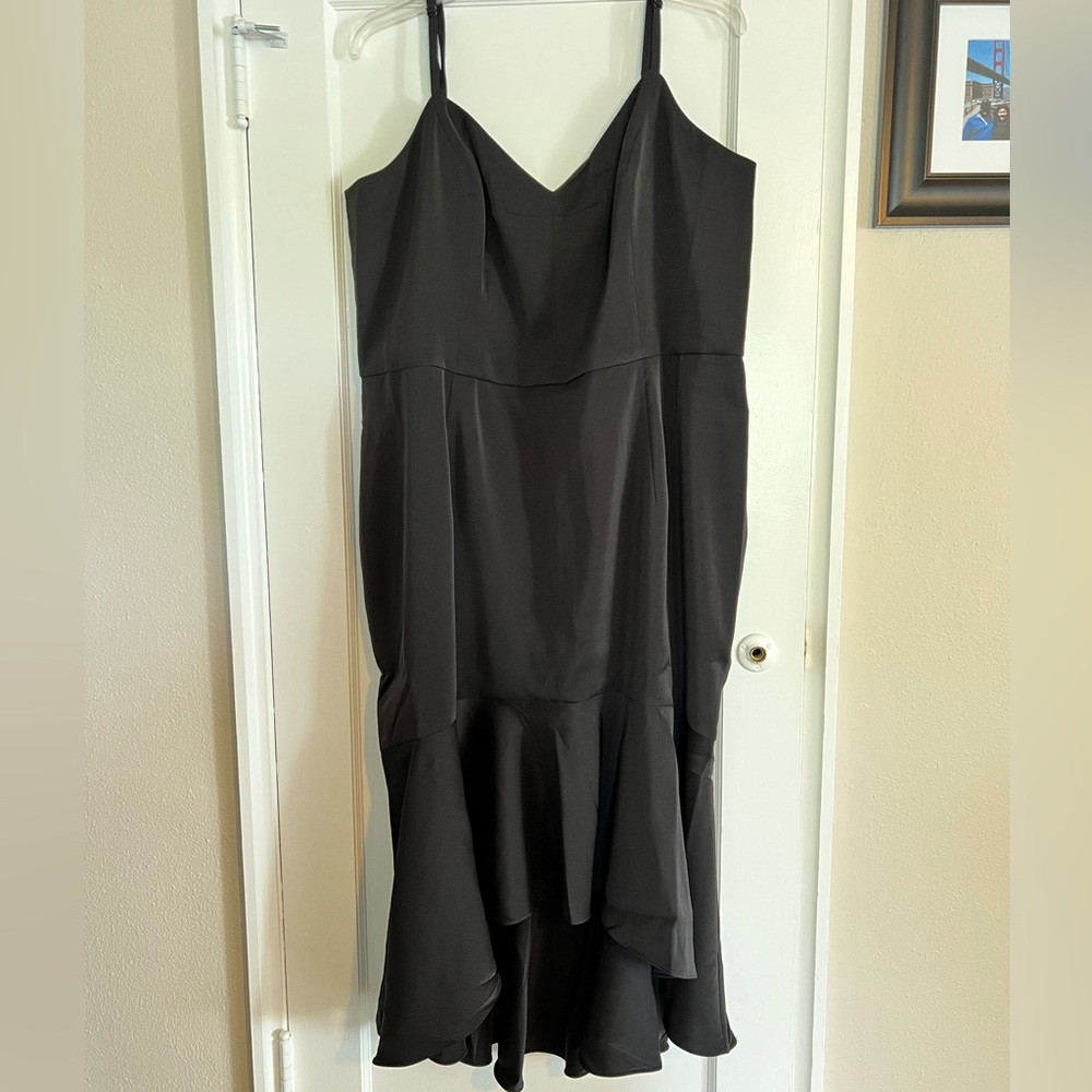 City Chic Black Asymmetrical Ruffled Dress